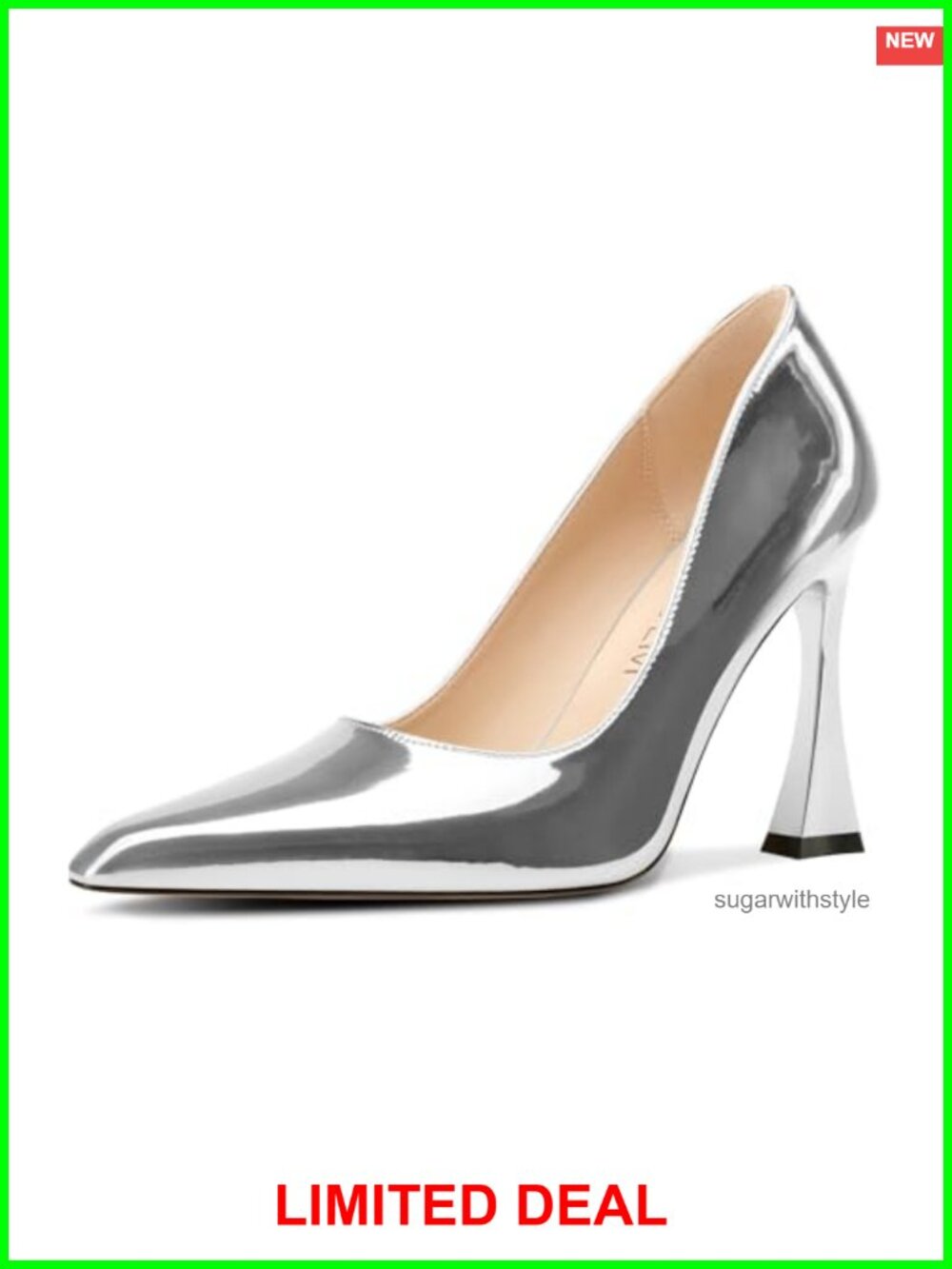Stiletto High Heel Square Toe Slip-on Pumps Patent Leather 3.9" Office Dress